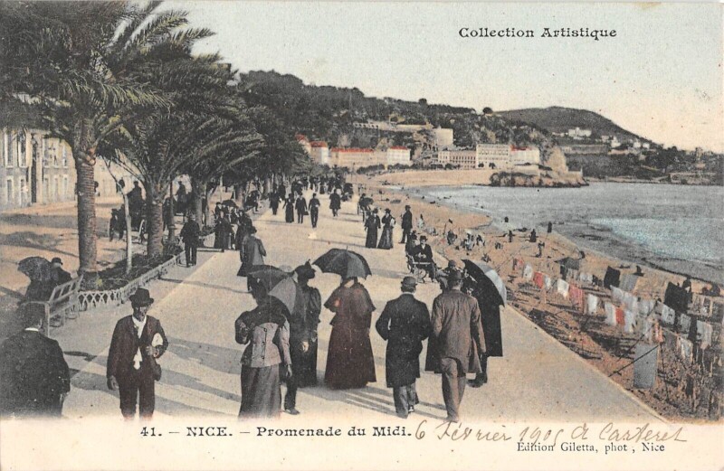Carte postale ancienne Nice Promenade Du Midi