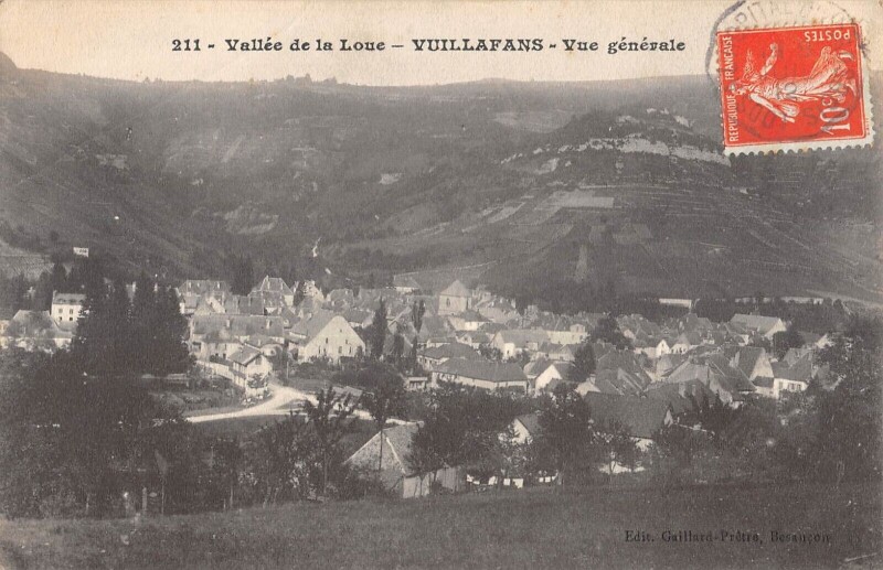 Carte postale ancienne Vuillafans Vue Generale à Vuillafans