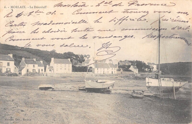 Carte postale ancienne Morlaix Le Dourduff à Morlaix