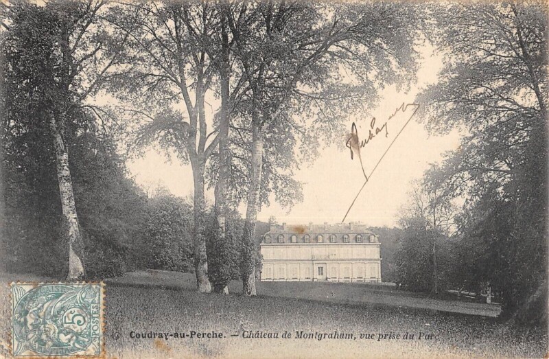 Carte postale ancienne Coudray Au Perche Chateau De Montgraham Vue Prise Du Parc à Coudray-au-Perche