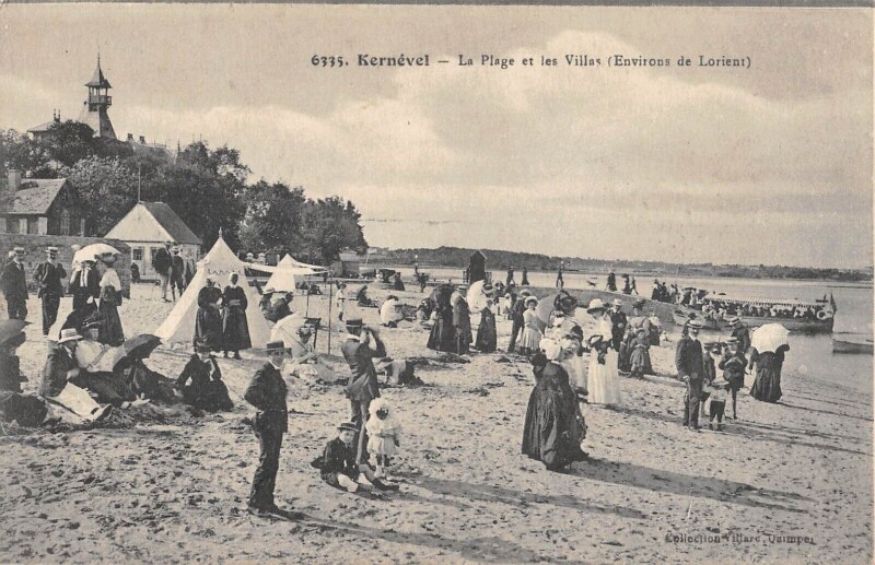 Carte postale ancienne Kernevel La Plage Et Ses Villas