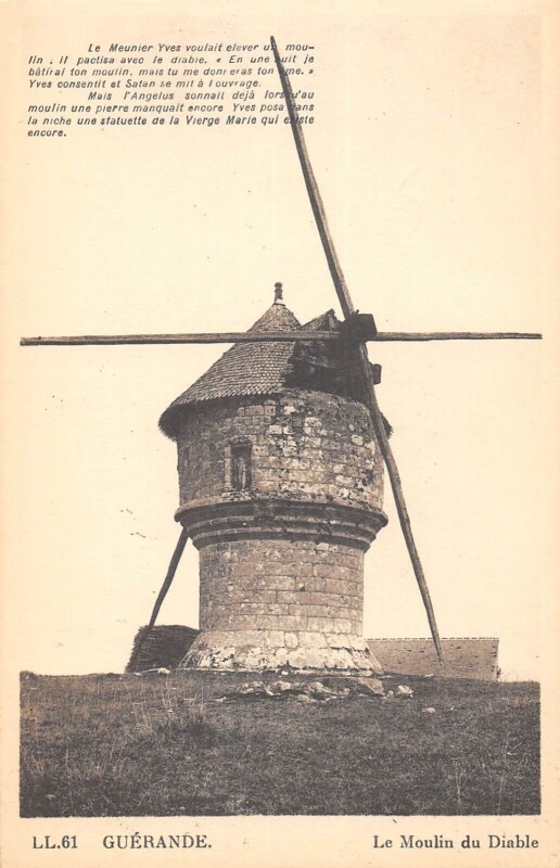 Carte postale ancienne Guerande Moulin Du Diable