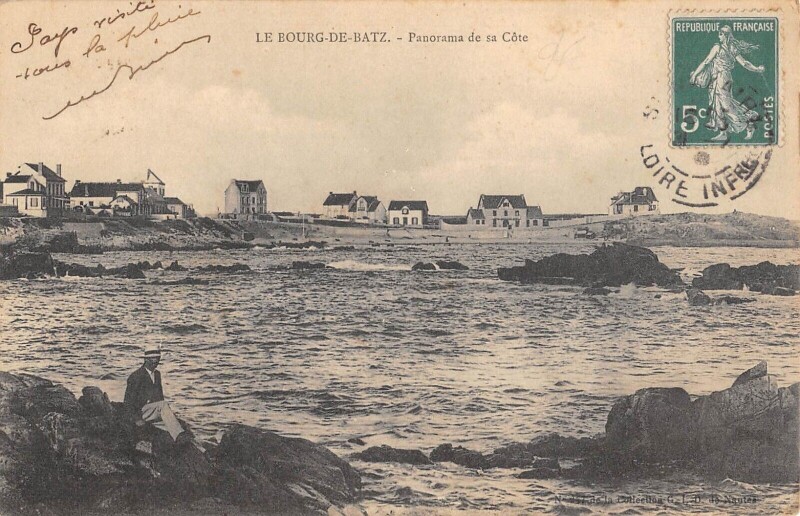 Carte postale ancienne Le Bourg De Batz Panorama De Sa Cote