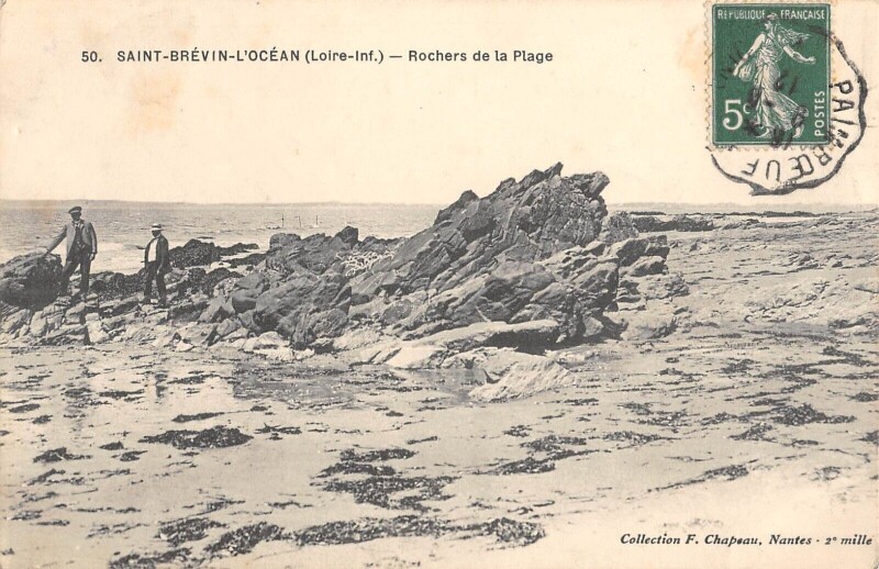 Carte postale ancienne Saint Brevin L'Ocean Rochers De La Plage