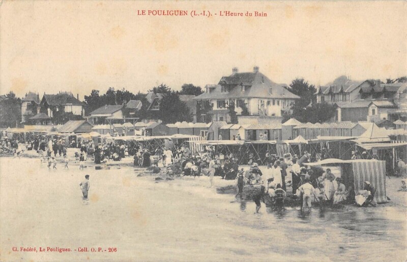 Carte postale ancienne Le Pouliguen Heure Du Bain au Pouliguen
