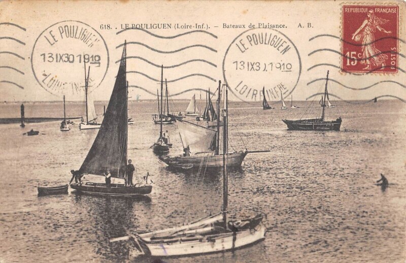 Carte postale ancienne Le Pouliguen Bateaux De Plaisance au Pouliguen