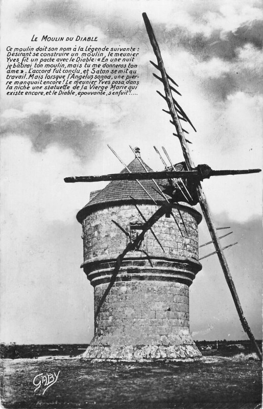 Carte postale ancienne Guerande Moulin Du Diable