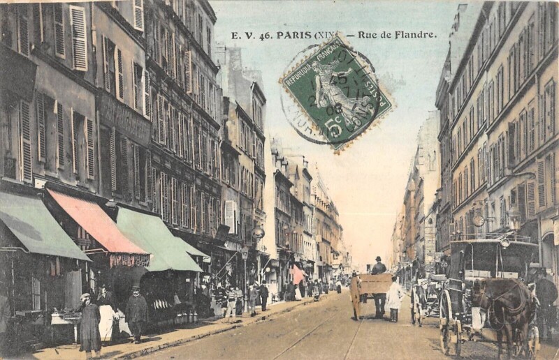 Carte postale ancienne Rue de Flandre à Paris 19e