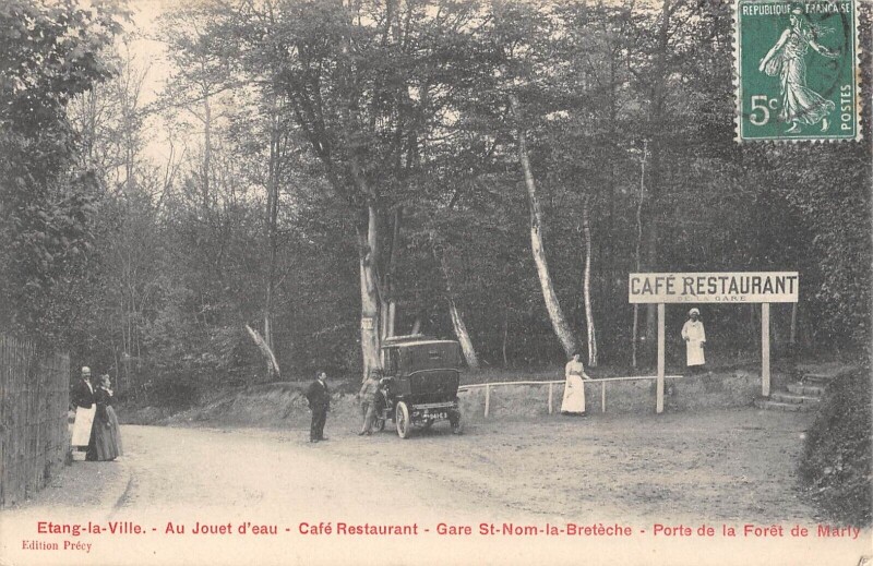 Carte postale ancienne Etang La Ville Au Jouet D'Eau Cafe Restaurant Gare Saint-Nom La Breteche Por