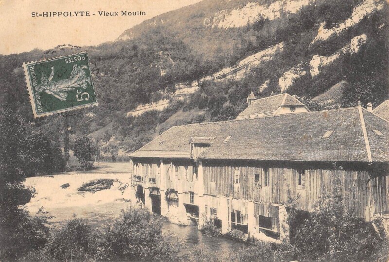 Carte postale ancienne Saint Hippolyte Vieux Moulin (cliché pas courant à Saint-Hippolyte