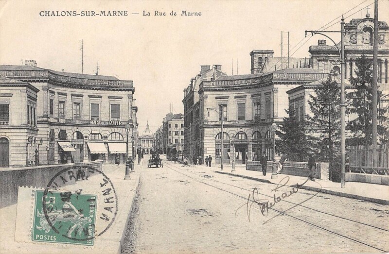 Carte postale ancienne Chalons Sur Marne Rue De La Marne