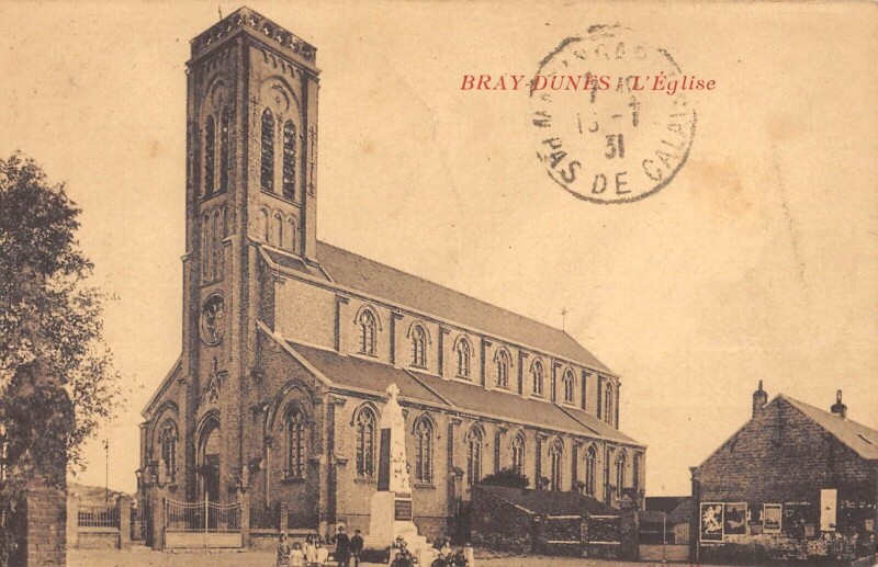 Carte postale ancienne Bray Dunes Eglise à Bray-Dunes