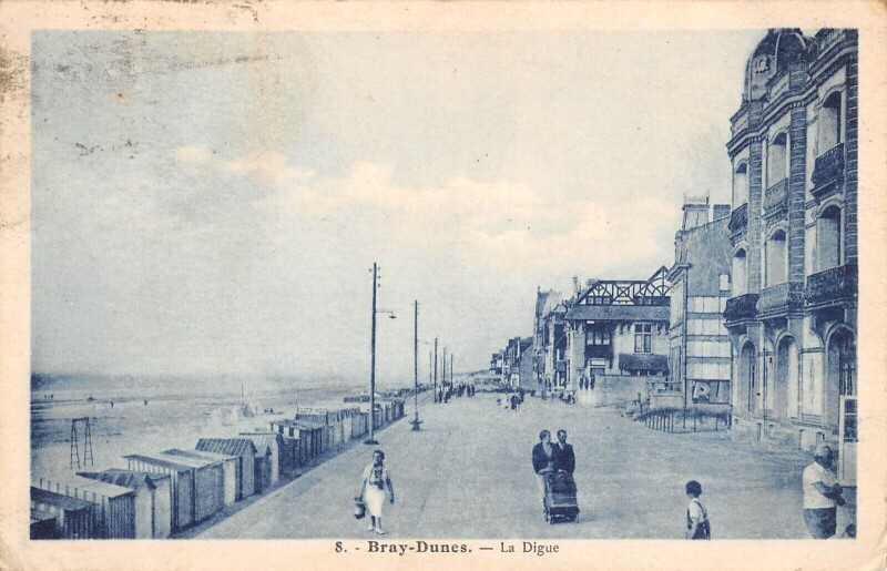 Carte postale ancienne Bray Dunes La Digue à Bray-Dunes