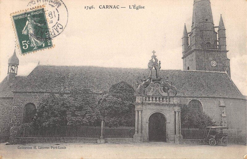 Carte postale ancienne Carnac Eglise à Carnac