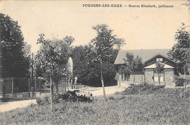 Carte postale ancienne Pougues Les Eaux Source Elisabeth Jaillissant à Pougues-les-Eaux
