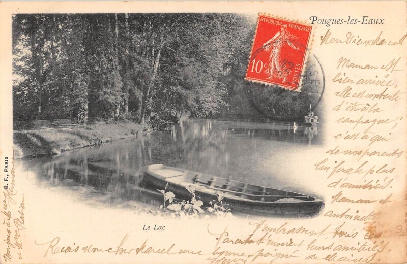 Carte postale ancienne Pougues Les Eaux Le Lac à Pougues-les-Eaux