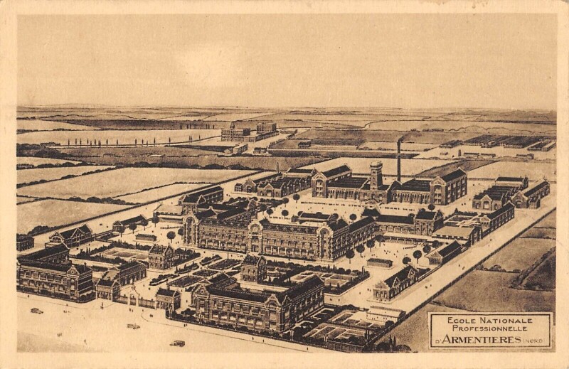 Carte postale ancienne Ecole Nationale Professionnelle D'Armentieres