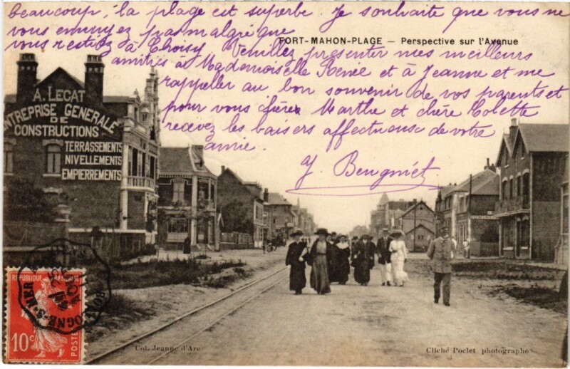 Carte postale ancienne Fort-Mahon-Plage Perspective sur l'Avenue à Fort-Mahon-Plage