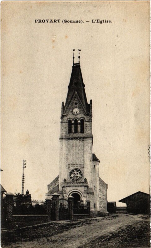 Carte postale ancienne Proyart L'Eglise à Proyart