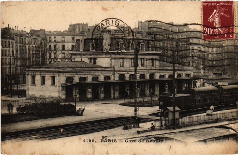 Carte postale ancienne Paris 12e Gare de reuilly à Paris 12e