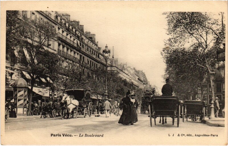 Carte postale ancienne Paris Vecu. Le Boulevard