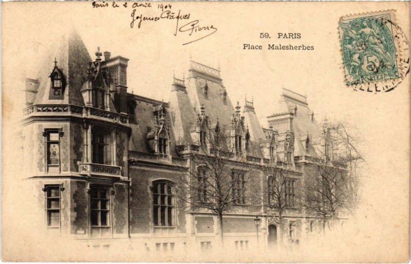 Carte postale ancienne Place Malesherbes à Paris 17e
