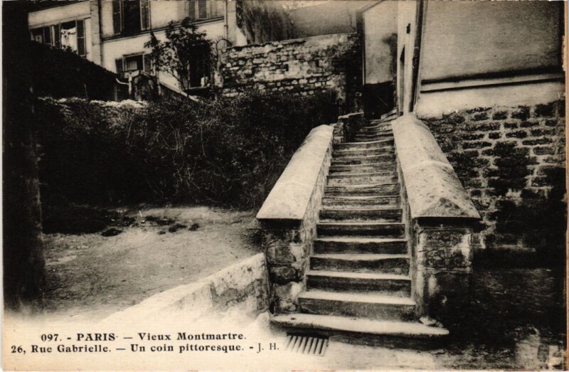 Carte postale ancienne Vieux Montmartre - 26, Rue Gabrielle - un coin pittoresque à Paris 18e