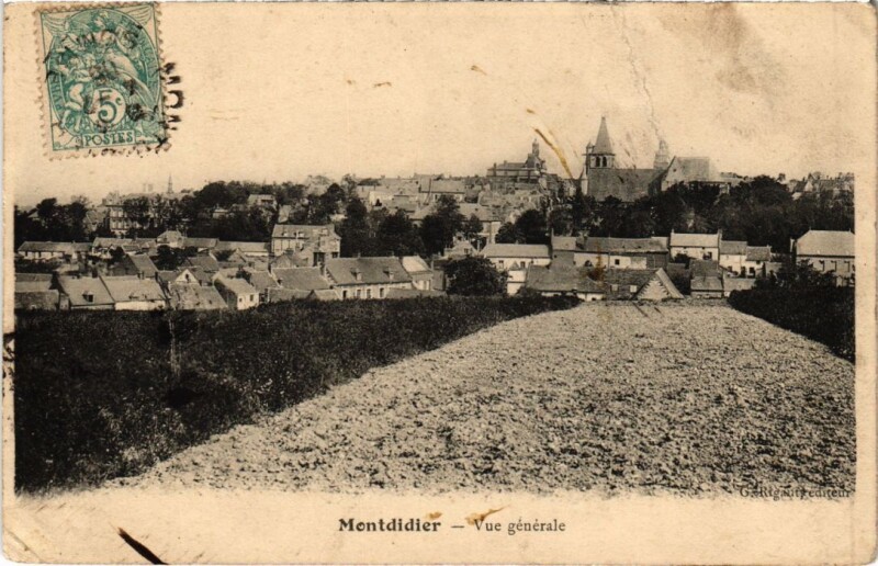 Carte postale ancienne Montdidier Vue Generale à Montdidier