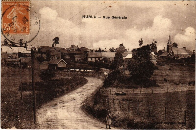 Carte postale ancienne Nurlu Vue Generale à Nurlu