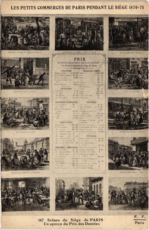 Carte postale ancienne Paris Petits commercants de Paris pendant le Siege 1870-71