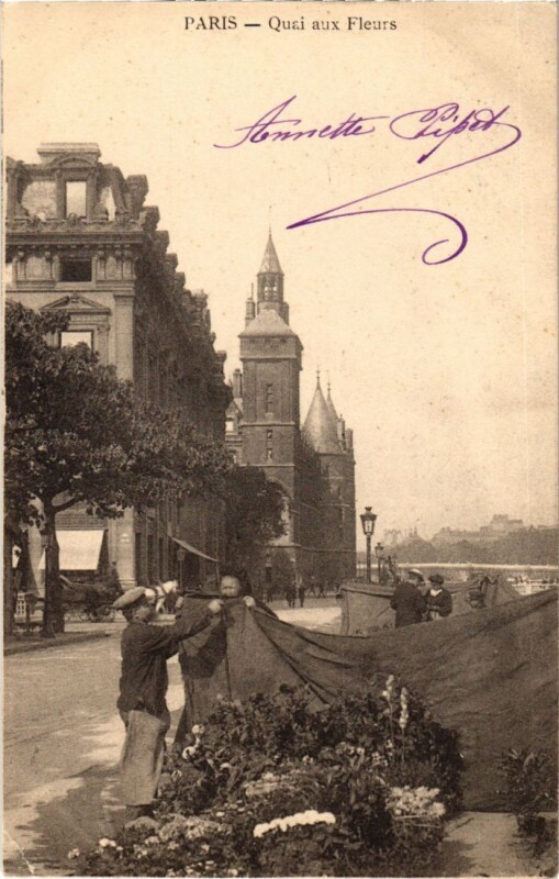 Carte postale ancienne Paris Petits Metiers Quai aux Fleurs