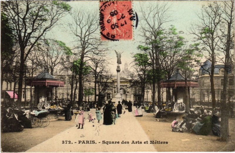 Carte postale ancienne Paris 3e Square des Arts-et-metiers à Paris 3e