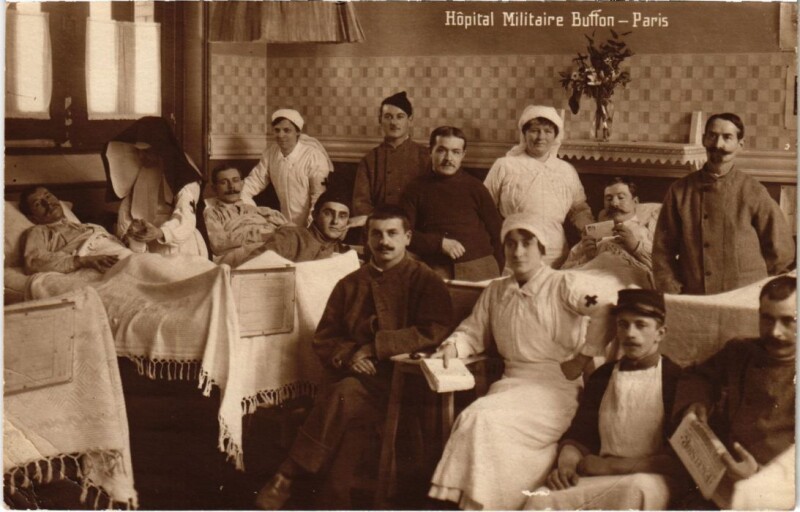 Carte postale ancienne Paris 5e Hopital Militaire Buffon carte photo à Paris 5e