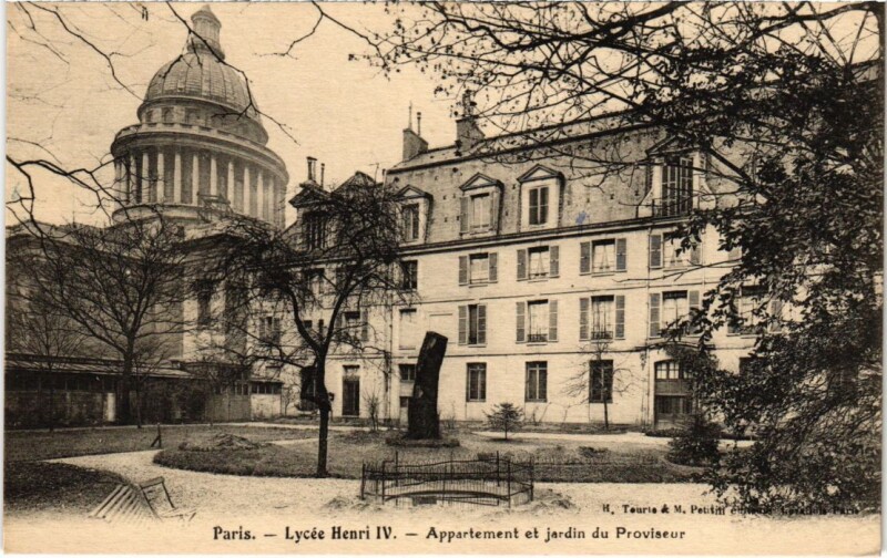 Carte postale ancienne Paris 5e Lycee henri Iv Appartement jardin du Proviseur à Paris 5e