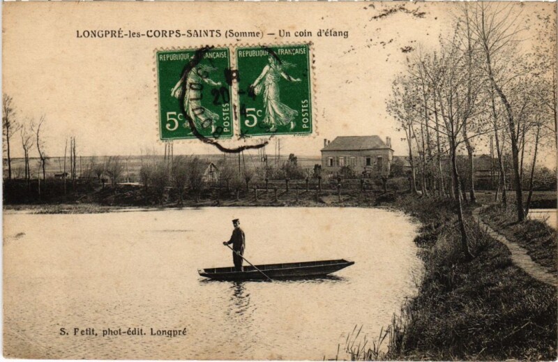 Carte postale ancienne Longpre-les-Corps-Saints Un Coin d'Etang