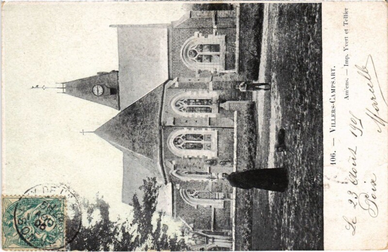 Carte postale ancienne Villers-Campsart L'Eglise à Villers-Campsart
