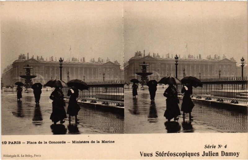 Carte postale ancienne Paris 1e Place de la Concorde Stereo à Paris 1er