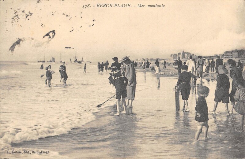 Carte postale ancienne Berck Plage Mer Montante à Berck