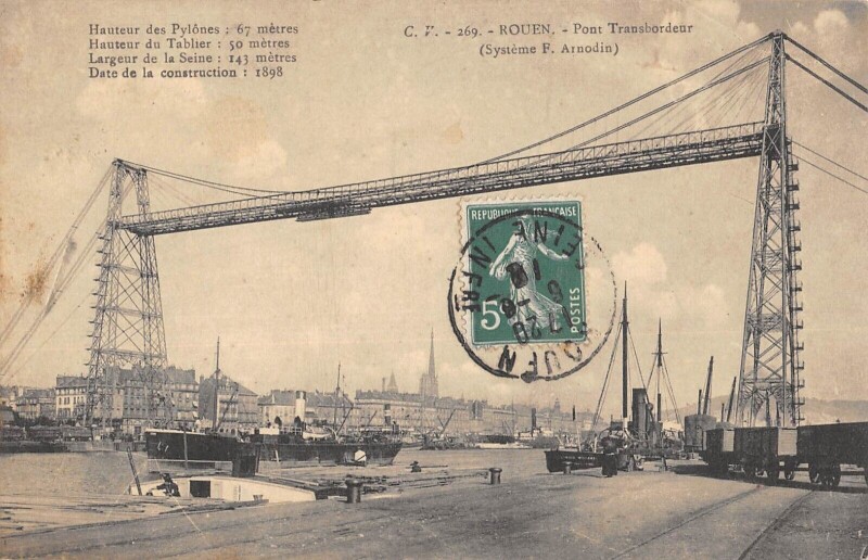 Carte postale ancienne Rouen Pont Transbordeur à Rouen