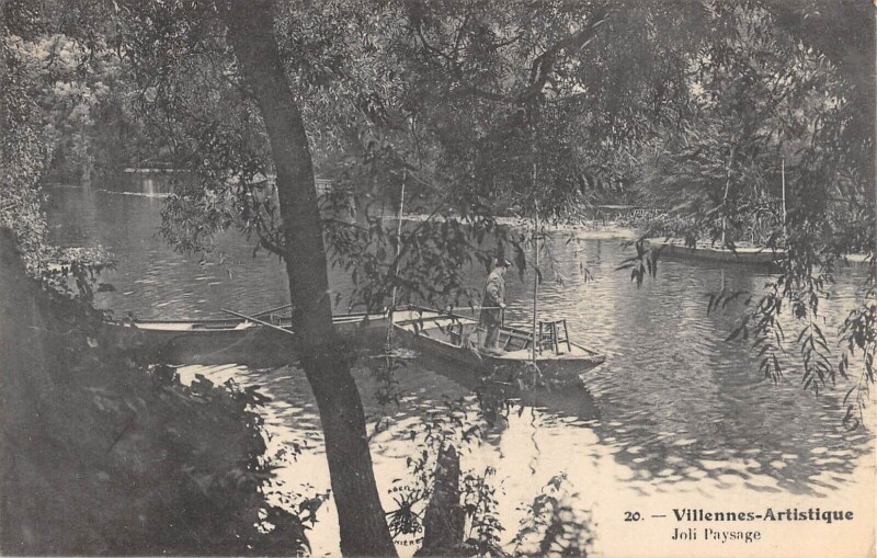 Carte postale ancienne Villennes Artistique Joli Paysage