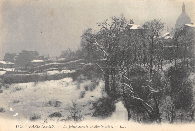 Carte postale ancienne La petite Sibérie de Montmartre à Paris 18e