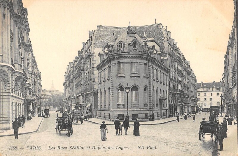 Carte postale ancienne Les Rues Sédillot et Dupont-des-Loges à Paris 7e