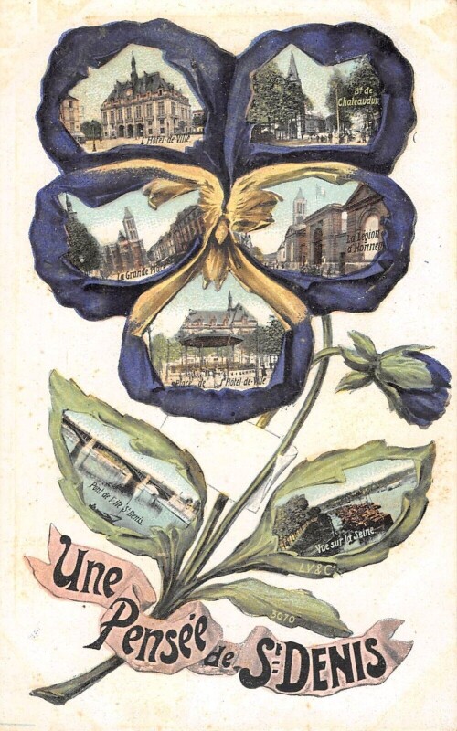 Carte postale ancienne Une Pensee De Saint Denis à Saint-Denis