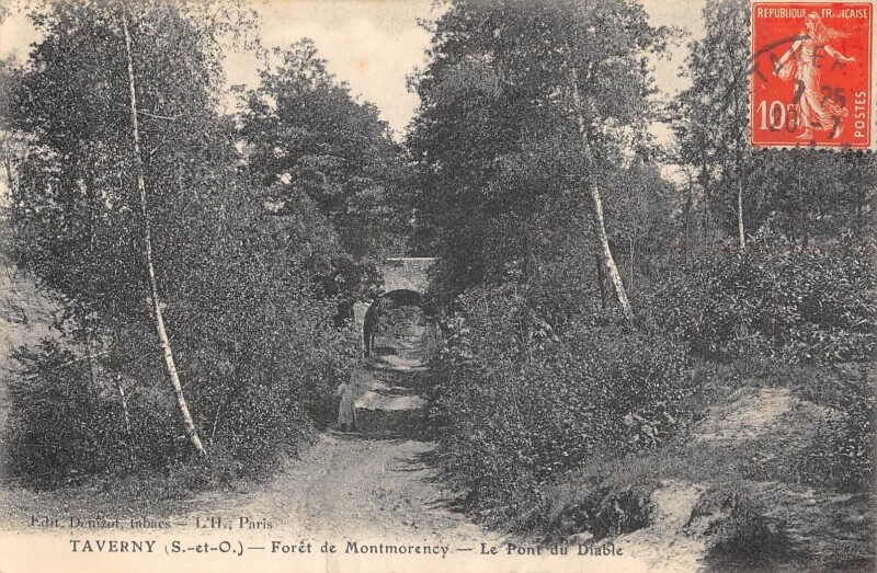 Carte postale ancienne Taverny Foret De Montmorency Le Pont Du Diable à Montmorency