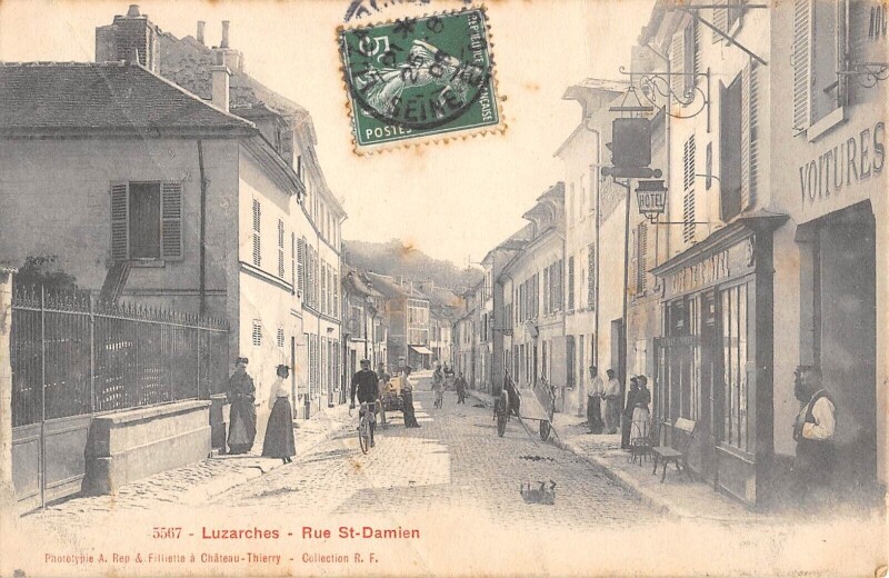 Carte postale ancienne Luzarches Rue Saint Damien à Luzarches