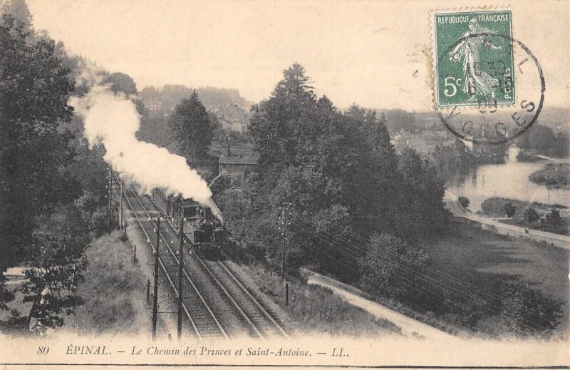 Carte postale ancienne Epinal Le Chemin Des Princes Et Saint Antoine