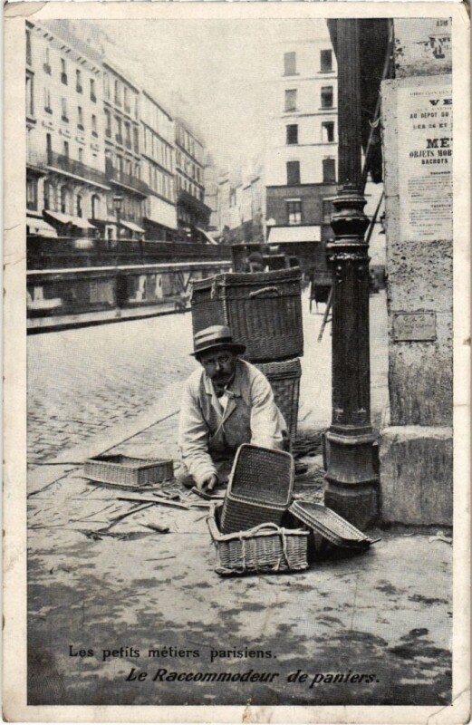 Carte postale ancienne Paris Petits Metiers le Raccomodeur de paniers