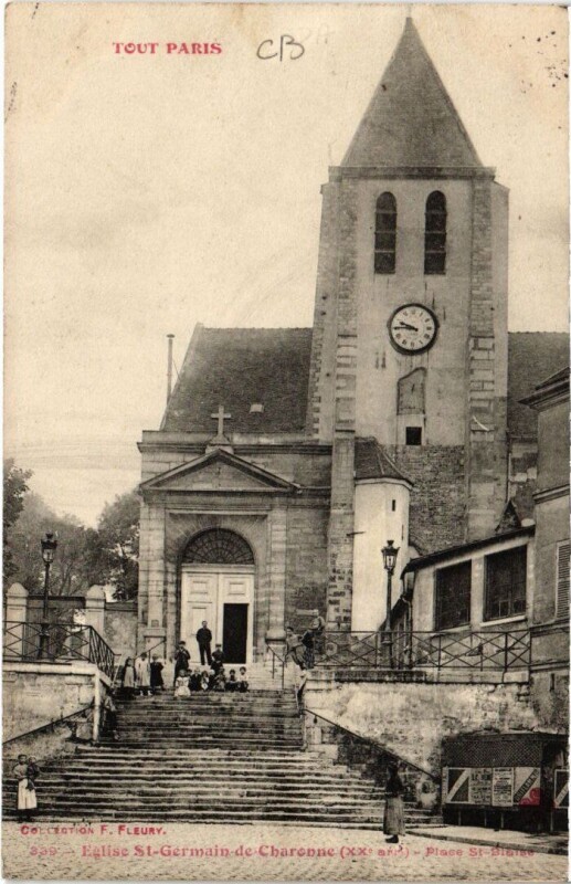 Carte postale ancienne Eglise Saint-Germain de Charonne à Paris 20e