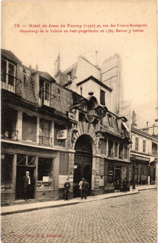 Carte postale ancienne Paris 3e 30, Rue des Francs-Bourgeois Hotel de Jean de Fourcy à Paris 3e