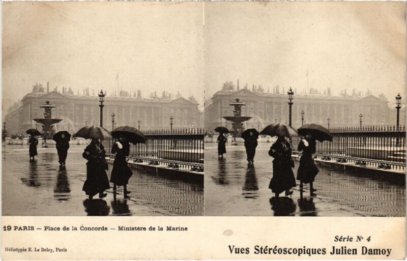 Carte postale ancienne Paris 1e Place de la Concorde Stereo à Paris 1er